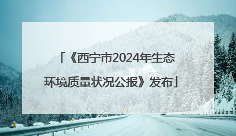 《西宁市2024年生态环境质量状况公报》发布