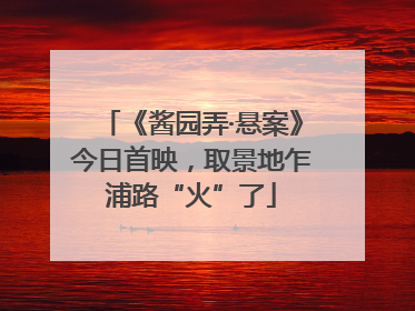 《酱园弄·悬案》今日首映，取景地乍浦路“火”了