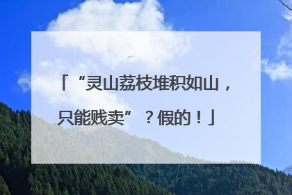 “灵山荔枝堆积如山，只能贱卖”？假的！