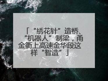 “绣花针”造桥、“机器人”制梁，甬金衢上高速金华段这样“智造”