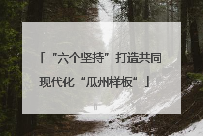 “六个坚持”打造共同现代化“瓜州样板”