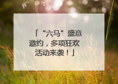“六马”盛意邀约，多项狂欢活动来袭！