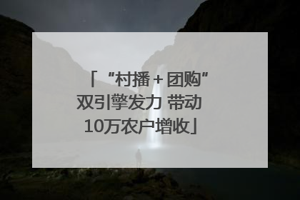 “村播＋团购”双引擎发力 带动10万农户增收