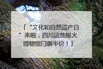 “文化和自然遗产日”来啦，四川这些爆火博物馆门票半价！