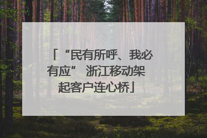 “民有所呼、我必有应” 浙江移动架起客户连心桥