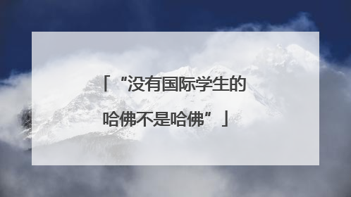 “没有国际学生的哈佛不是哈佛”