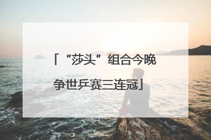 “莎头”组合今晚争世乒赛三连冠