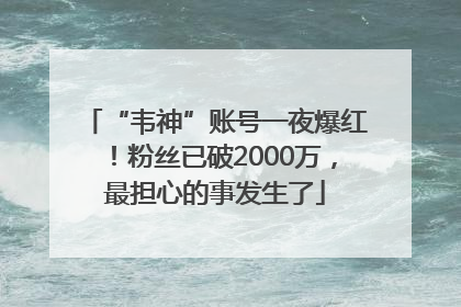 “韦神”账号一夜爆红！粉丝已破2000万，最担心的事发生了