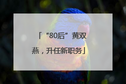 “80后”黄双燕，升任新职务