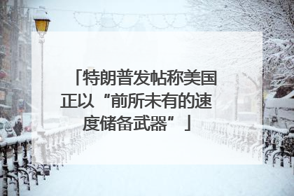 特朗普发帖称美国正以“前所未有的速度储备武器”
