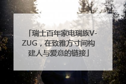 瑞士百年家电瑞族V-ZUG，在致雅方寸间构建人与爱意的链接