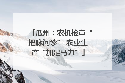 瓜州：农机检审“把脉问诊” 农业生产“加足马力”