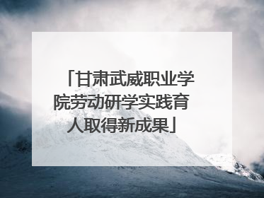 甘肃武威职业学院劳动研学实践育人取得新成果
