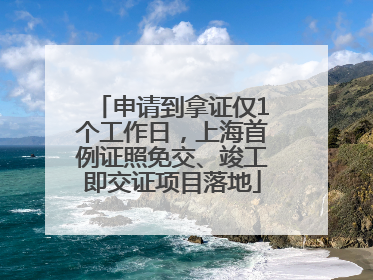 申请到拿证仅1个工作日，上海首例证照免交、竣工即交证项目落地