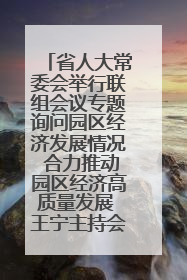 省人大常委会举行联组会议专题询问园区经济发展情况 合力推动园区经济高质量发展 王宁主持会议并讲话 王予波带队到会应询