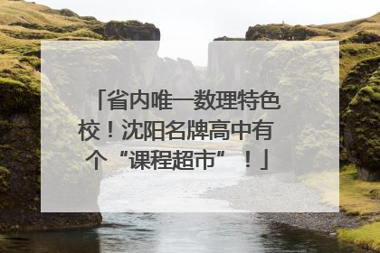 省内唯一数理特色校！沈阳名牌高中有个“课程超市”！