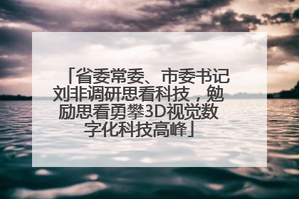 省委常委、市委书记刘非调研思看科技，勉励思看勇攀3D视觉数字化科技高峰