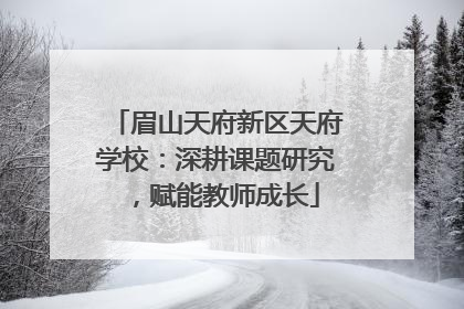 眉山天府新区天府学校：深耕课题研究，赋能教师成长