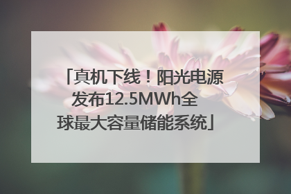 真机下线！阳光电源发布12.5MWh全球最大容量储能系统