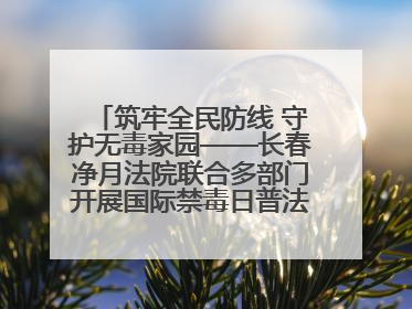 筑牢全民防线 守护无毒家园——长春净月法院联合多部门开展国际禁毒日普法宣传活动