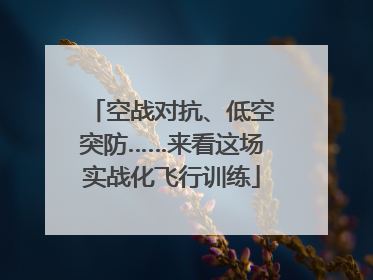 空战对抗、低空突防……来看这场实战化飞行训练
