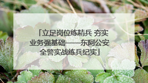 立足岗位练精兵 夯实业务强基础——东阿公安全警实战练兵纪实