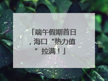端午假期首日，海口“热力值”拉满！