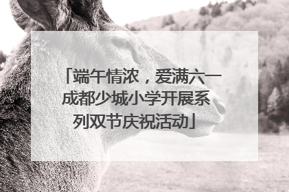端午情浓，爱满六一 成都少城小学开展系列双节庆祝活动
