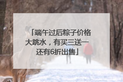 端午过后粽子价格大跳水，有买三送一还有6折出售