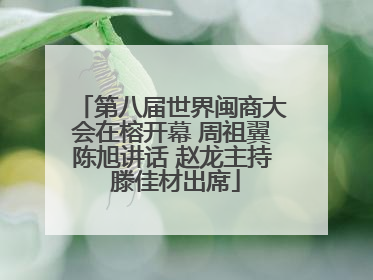 第八届世界闽商大会在榕开幕 周祖翼陈旭讲话 赵龙主持 滕佳材出席