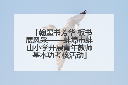 翰墨书芳华 板书展风采——蚌埠市蚌山小学开展青年教师基本功考核活动