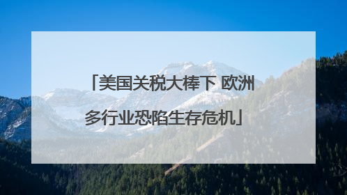 美国关税大棒下 欧洲多行业恐陷生存危机