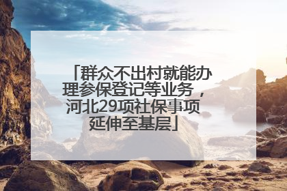 群众不出村就能办理参保登记等业务，河北29项社保事项延伸至基层