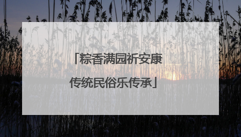 粽香满园祈安康 传统民俗乐传承
