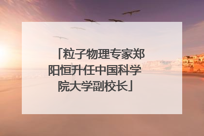 粒子物理专家郑阳恒升任中国科学院大学副校长