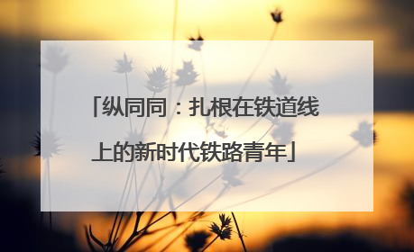 纵同同：扎根在铁道线上的新时代铁路青年