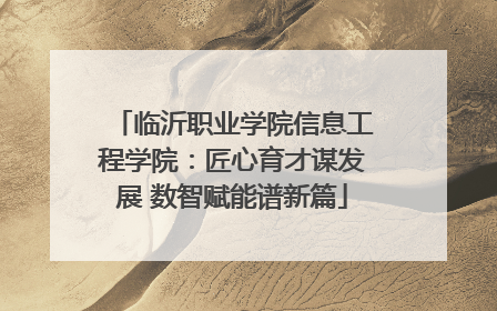 临沂职业学院信息工程学院：匠心育才谋发展 数智赋能谱新篇