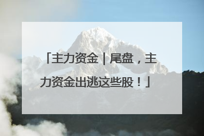 主力资金｜尾盘，主力资金出逃这些股！