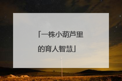 一株小葫芦里的育人智慧