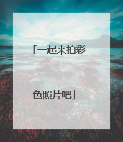 一起来拍彩色照片吧