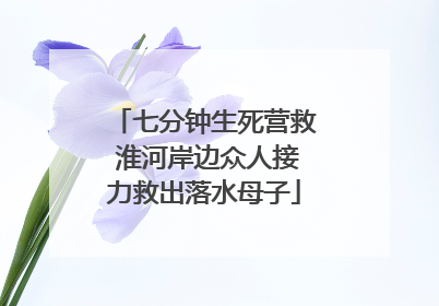 七分钟生死营救 淮河岸边众人接力救出落水母子