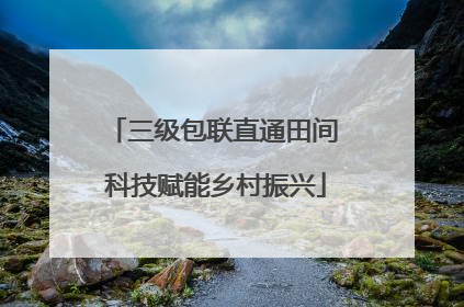 三级包联直通田间 科技赋能乡村振兴