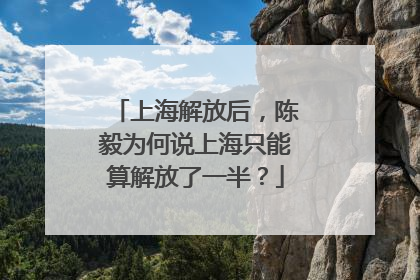 上海解放后，陈毅为何说上海只能算解放了一半？