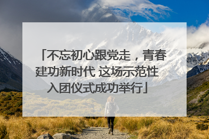 不忘初心跟党走，青春建功新时代 这场示范性入团仪式成功举行