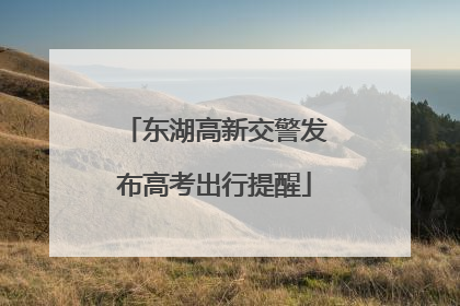 东湖高新交警发布高考出行提醒