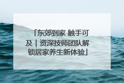 东郊到家 触手可及｜资深技师团队解锁居家养生新体验