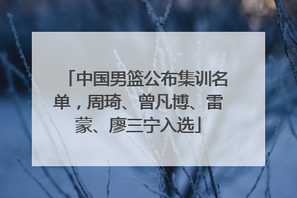 中国男篮公布集训名单，周琦、曾凡博、雷蒙、廖三宁入选