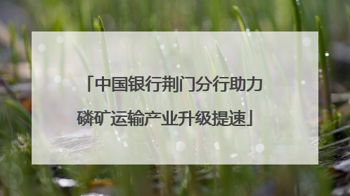 中国银行荆门分行助力磷矿运输产业升级提速