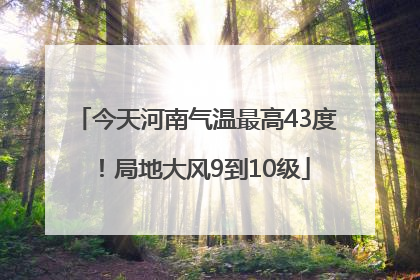 今天河南气温最高43度！局地大风9到10级