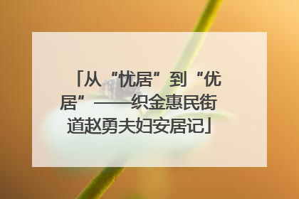 从“忧居”到“优居”——织金惠民街道赵勇夫妇安居记